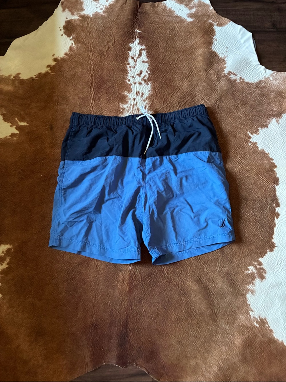 Nautica Two-Tone Dark Navy and Sky Blue Swim Shorts
